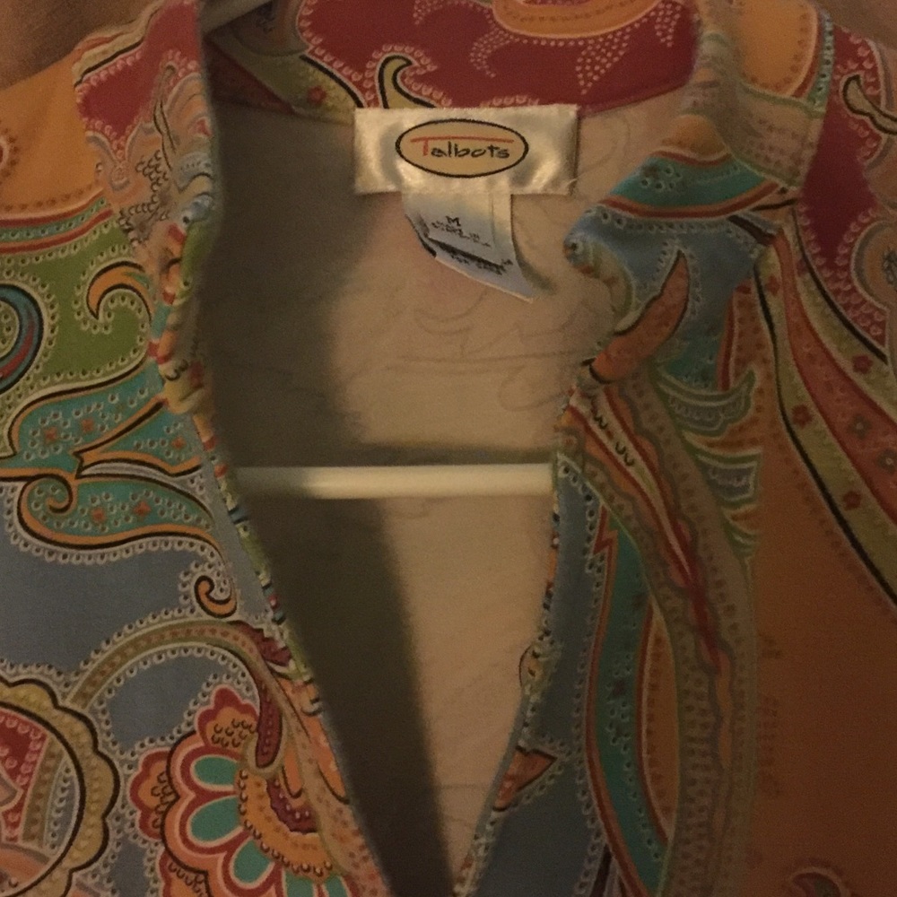 Talbots v neck, 3/4 sleeve cotton top